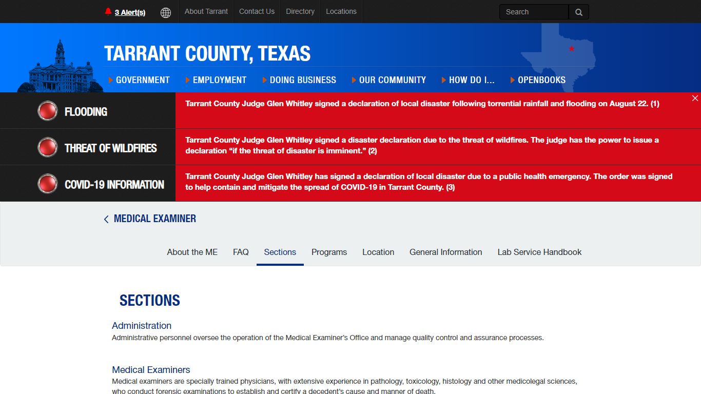 Sections - Tarrant County TX